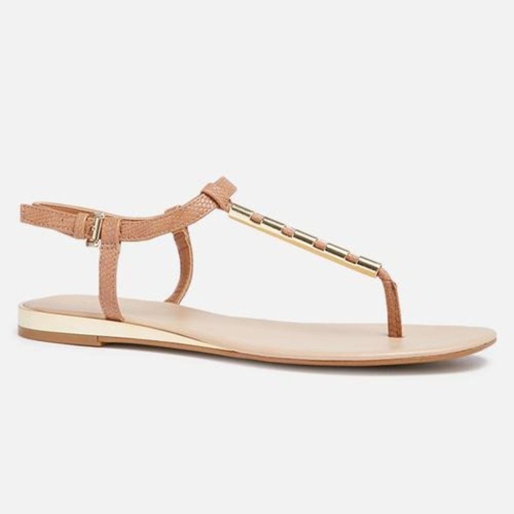 Aldo | Falera Cognac Gold Tube Flat Sandals